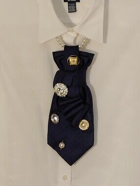 Navy Jeweled Necktie
